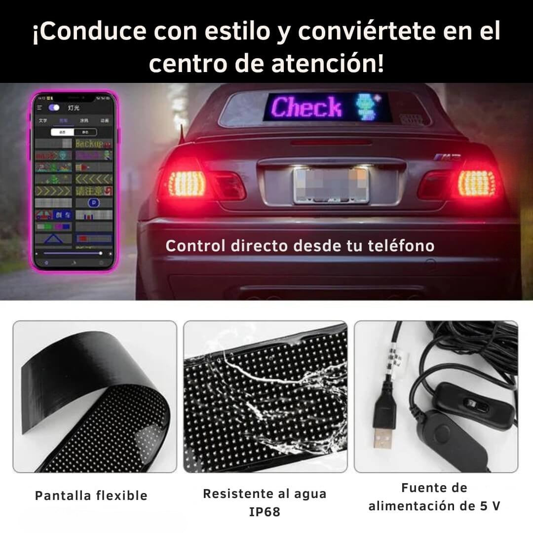 Pantalla Led Multicolor Para Automóviles. Incluye Manual de uso