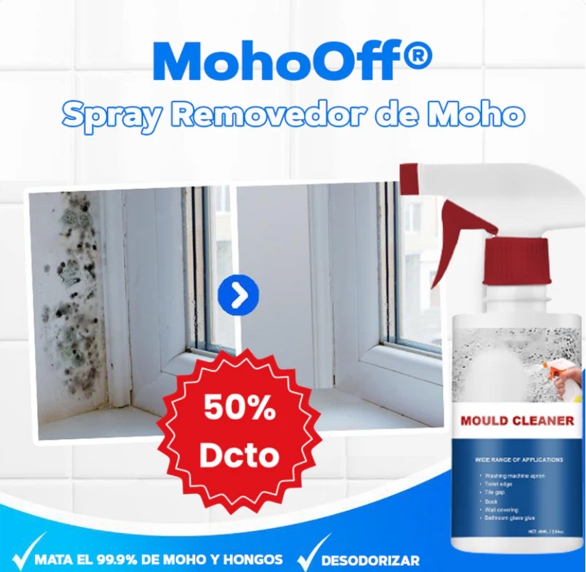 SPRAY REMOVEDOR DE MOHO - MOHOOFF ORIGINAL🔥250ML, EL 2DO CON UN 50% DE DESCUENTO😍✅