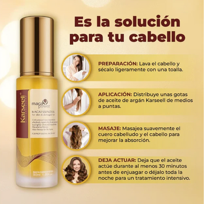 Pack de 3 unidades Mascarilla Maca System & Sérum de Aceite de Argán & Champú Maca Care karsell