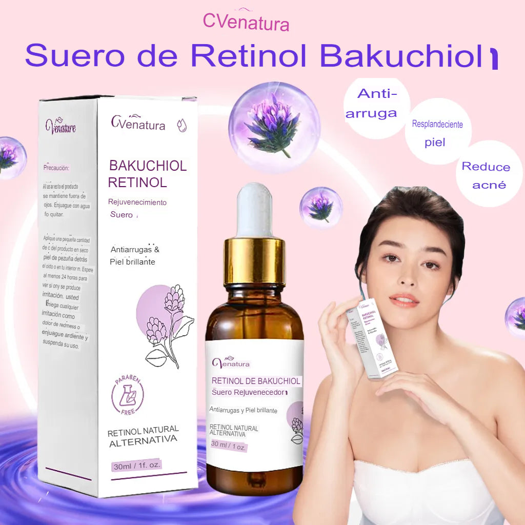 Suero rejuvenecedor con bakuchiol y retinol😍- Para acne, manchas y piel seca